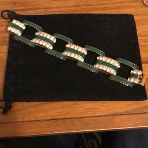 J.Crew green enamel and rhinestone bracelet